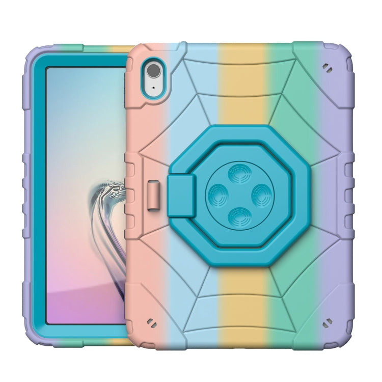 For iPad Air 11 2024 Spider Turntable Handle Stress Relief Tablet Case(Gradient Color Blue) - iPad Air 11 2024 Cases by PMC TechLife | Online Shopping South Africa | PMC TechLife | Buy Now Pay Later Mobicred