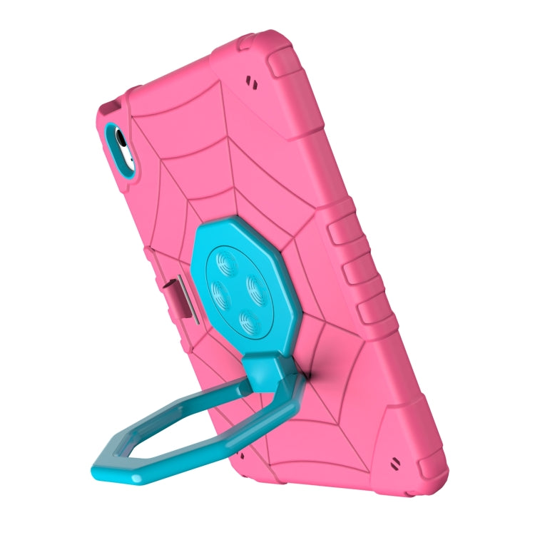 For iPad Air 11 2024 Spider Turntable Handle Stress Relief Tablet Case(Rose Red Blue) - iPad Air 11 2024 Cases by PMC TechLife | Online Shopping South Africa | PMC TechLife | Buy Now Pay Later Mobicred
