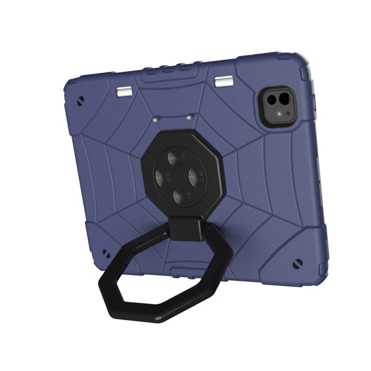 For iPad Pro 11 2024 Spider Turntable Handle Stress Relief Tablet Case(Navy Blue Black) - iPad Pro 11 2024 Cases by PMC TechLife | Online Shopping South Africa | PMC TechLife | Buy Now Pay Later Mobicred