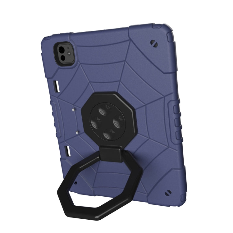 For iPad Pro 11 2024 Spider Turntable Handle Stress Relief Tablet Case(Navy Blue Black) - iPad Pro 11 2024 Cases by PMC TechLife | Online Shopping South Africa | PMC TechLife | Buy Now Pay Later Mobicred