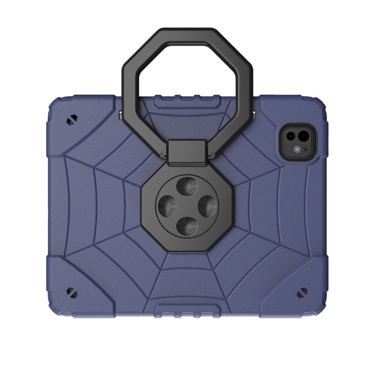 For iPad Pro 11 2024 Spider Turntable Handle Stress Relief Tablet Case(Navy Blue Black) - iPad Pro 11 2024 Cases by PMC TechLife | Online Shopping South Africa | PMC TechLife | Buy Now Pay Later Mobicred