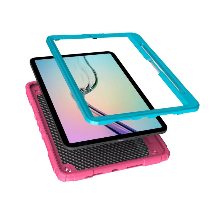 For iPad Pro 11 2024 Spider Turntable Handle Stress Relief Tablet Case(Rose Red Blue) - iPad Pro 11 2024 Cases by PMC TechLife | Online Shopping South Africa | PMC TechLife | Buy Now Pay Later Mobicred