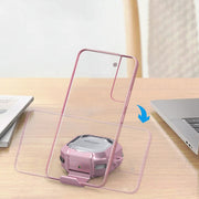 For Samsung Galaxy Buds2 / Live / Pro / FE Transparent Carbon Fiber TPU Hybrid PC Case with Hook & Holder(Red)
