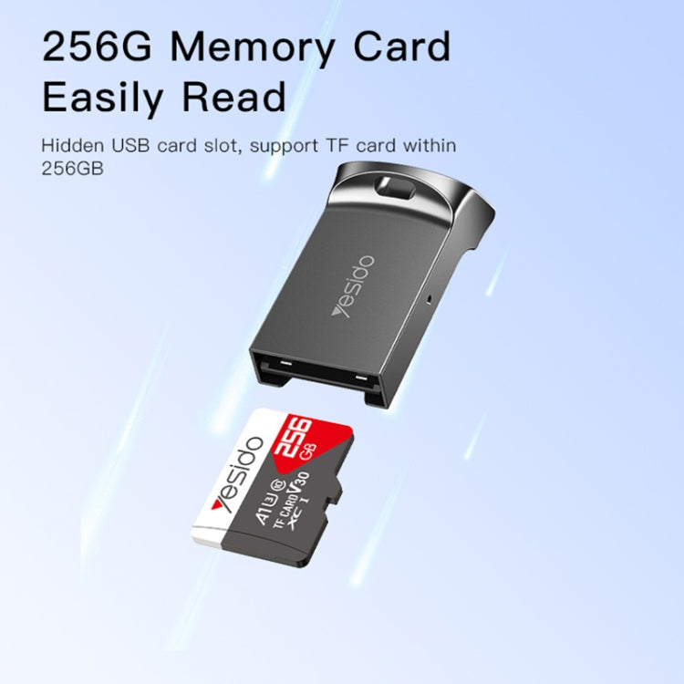 Yesido GS20 USB 2.0 to TF Card Portable Mini OTG Card Reader(Black)