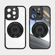 For iPhone 16 Pro Max 360 Holder Magsafe Acrylic Hybrid TPU Phone Case(Black)