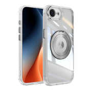 For iPhone 16e 360 Holder Magsafe Acrylic Hybrid TPU Phone Case(Grey)