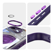 For iPhone 16e 360 Holder Magsafe Acrylic Hybrid TPU Phone Case(Purple)