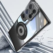 For Samsung Galaxy S25 Ultra 5G 360 Holder MagSafe Acrylic Hybrid TPU Phone Case(Black)