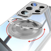 For Samsung Galaxy S25 Ultra 5G 360 Holder MagSafe Acrylic Hybrid TPU Phone Case(Grey)