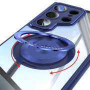 For Samsung Galaxy S25 Ultra 5G 360 Holder MagSafe Acrylic Hybrid TPU Phone Case(Blue)