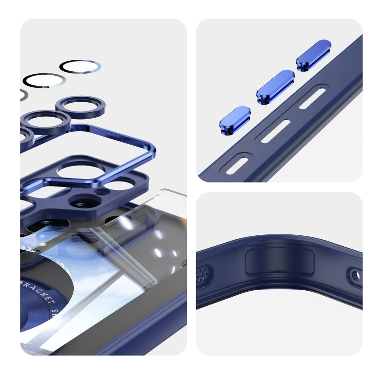 For Samsung Galaxy S25 Ultra 5G 360 Holder MagSafe Acrylic Hybrid TPU Phone Case(Blue) - Galaxy S25 Ultra 5G Cases by PMC Jewellery | Online Shopping South Africa | PMC Jewellery | Buy Now Pay Later Mobicred