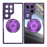 For Samsung Galaxy S25 Ultra 5G 360 Holder MagSafe Acrylic Hybrid TPU Phone Case(Purple)