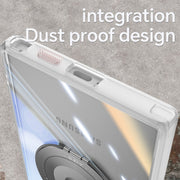 For Samsung Galaxy S25 Ultra 5G 360 Holder MagSafe Acrylic Hybrid TPU Phone Case(Frosted White)