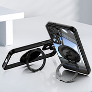 For Samsung Galaxy S25+ 5G 360 Holder MagSafe Acrylic Hybrid TPU Phone Case(Black)
