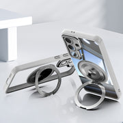 For Samsung Galaxy S25+ 5G 360 Holder MagSafe Acrylic Hybrid TPU Phone Case(Grey)