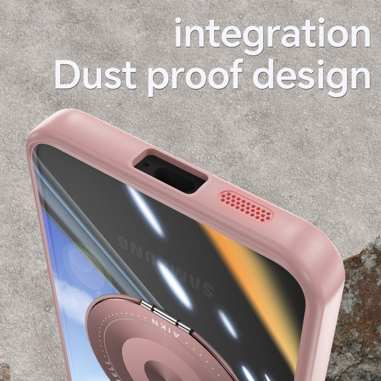 For Samsung Galaxy S25 5G 360 Holder MagSafe Acrylic Hybrid TPU Phone Case(Pink) - Galaxy S25 5G Cases by PMC Jewellery | Online Shopping South Africa | PMC Jewellery | Buy Now Pay Later Mobicred