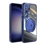 For Samsung Galaxy S25 5G 360 Holder MagSafe Acrylic Hybrid TPU Phone Case(Blue)
