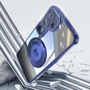 For Samsung Galaxy S25 5G 360 Holder MagSafe Acrylic Hybrid TPU Phone Case(Blue)