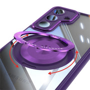 For Samsung Galaxy S25 5G 360 Holder MagSafe Acrylic Hybrid TPU Phone Case(Purple)