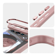 For Google Pixel 9 Pro XL 360 Holder Magsafe Acrylic Hybrid TPU Phone Case(Pink)