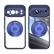 For Google Pixel 9 Pro XL 360 Holder Magsafe Acrylic Hybrid TPU Phone Case(Blue)