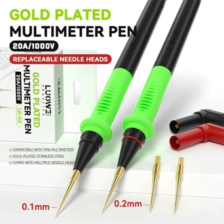 Luowei LW-315 1000V / 20A Soft Silicone Universal Multimeter Test Lead for Digital Multimeter - free shipping - PMC TechLife - Order now!