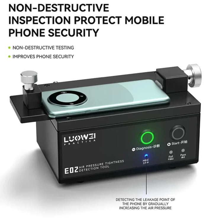 Luowei LW-E02 Phone Airtightness Electric Tester Supports Positive / Negative Pressure Test, US Plug - free shipping - PMC TechLife - Order now!