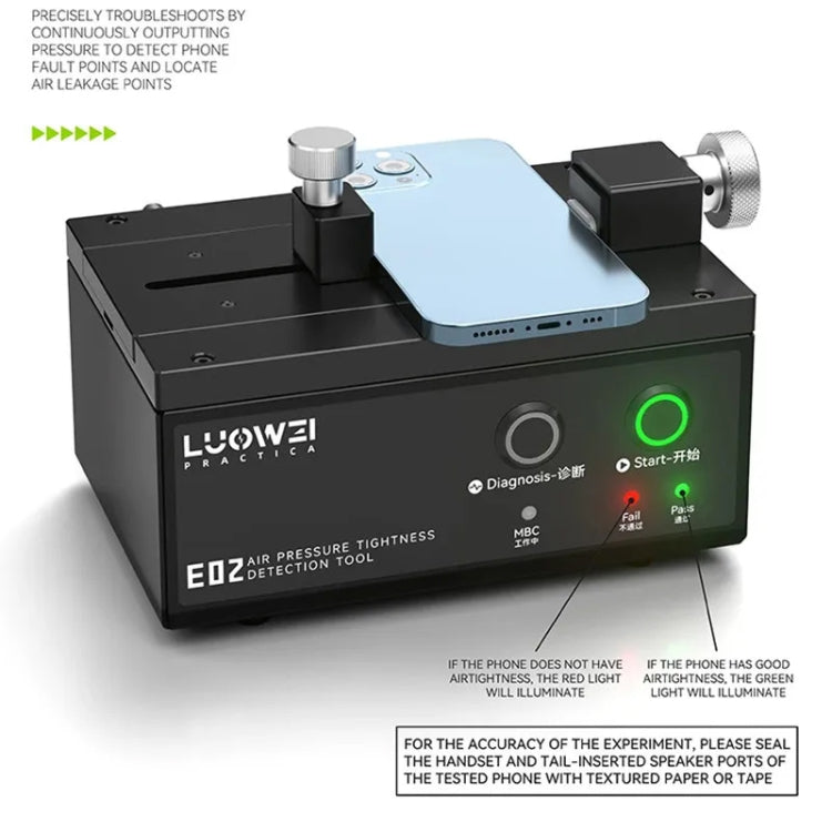 Luowei LW-E02 Phone Airtightness Electric Tester Supports Positive / Negative Pressure Test, US Plug - free shipping - PMC TechLife - Order now!