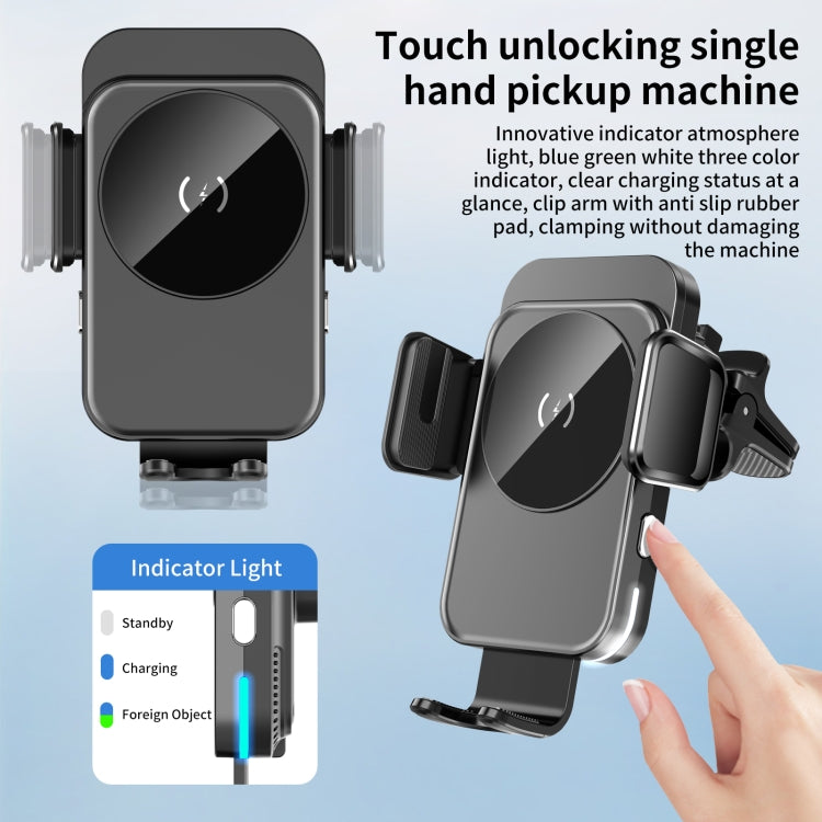 M7 Intelligent Sensing Fast Wireless Charging Car Holder(Black)