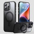 For iPhone 16 Pro Max 360 Rotating MagSafe Magnetic Frosted Phone Case(Black) - iPhone 16 Pro Max Cases by PMC TechLife | Online Shopping South Africa | PMC TechLife | Buy Now Pay Later Mobicred