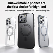 For iPhone 16 Pro 360 Rotating MagSafe Magnetic Frosted Phone Case(Dark Blue)