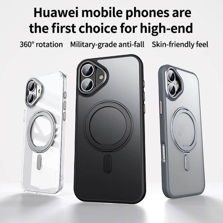 For iPhone 16 360 Rotating MagSafe Magnetic Frosted Phone Case(Transparent) - iPhone 16 Cases by PMC TechLife | Online Shopping South Africa | PMC TechLife | Buy Now Pay Later Mobicred