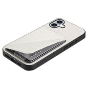 For iPhone 16 Imitation Crocodile Leather Back Phone Case with Holder(White)