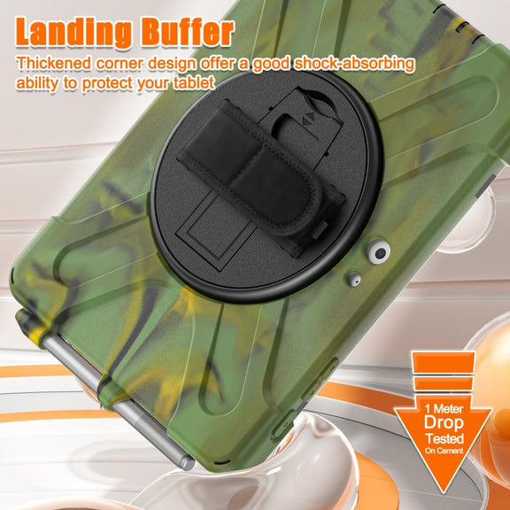 For Microsoft Surface Go 4 / 3 / 2 / 1 Shockproof Colorful Silicone + PC Protective Case with Holder & Shoulder Strap & Hand Strap & Pen Slot (CP Camouflage)
