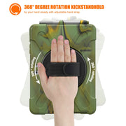For Microsoft Surface Go 4 / 3 / 2 / 1 Shockproof Colorful Silicone + PC Protective Case with Holder & Shoulder Strap & Hand Strap & Pen Slot (CP Camouflage)