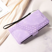 For Honor Magic6 Pro Embossed Rhombus Starry Leather Phone Case(Purple)