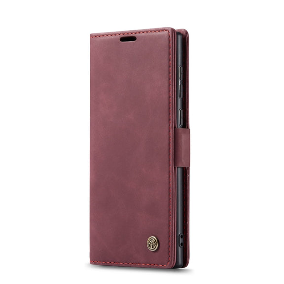 For Samsung Galaxy Note20 CaseMe Multifunctional Horizontal Flip Leather Case, with Card Slot & Holder & Wallet(Wine Red)