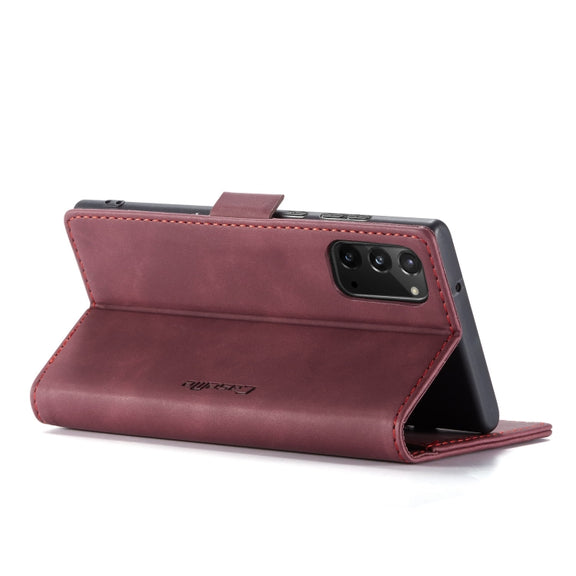 For Samsung Galaxy Note20 CaseMe Multifunctional Horizontal Flip Leather Case, with Card Slot & Holder & Wallet(Wine Red)