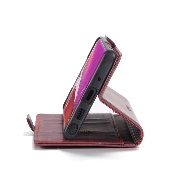 For Samsung Galaxy Note20 CaseMe Multifunctional Horizontal Flip Leather Case, with Card Slot & Holder & Wallet(Wine Red)