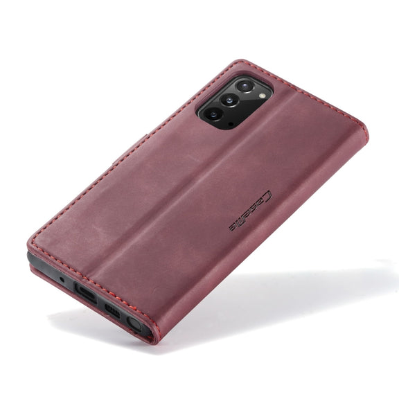 For Samsung Galaxy Note20 CaseMe Multifunctional Horizontal Flip Leather Case, with Card Slot & Holder & Wallet(Wine Red)