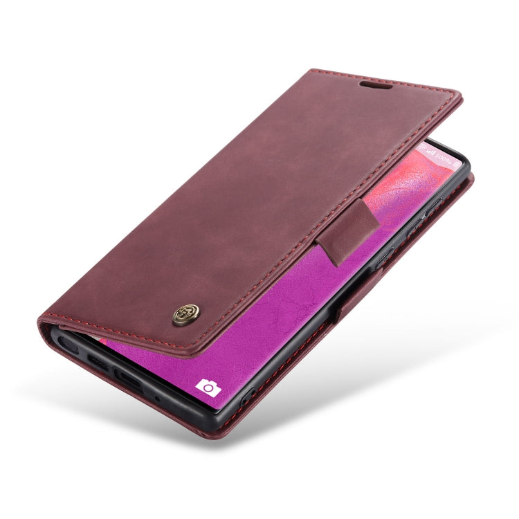 For Samsung Galaxy Note20 CaseMe Multifunctional Horizontal Flip Leather Case, with Card Slot & Holder & Wallet(Wine Red)