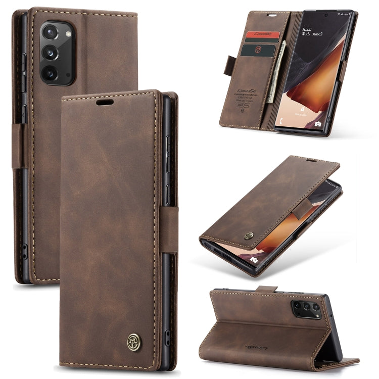 For Samsung Galaxy Note20 CaseMe Multifunctional Horizontal Flip Leather Case, with Card Slot & Holder & Wallet(Coffee) - Galaxy Note20 Cases by CaseMe | Online Shopping South Africa | PMC TechLife | Buy Now Pay Later Mobicred