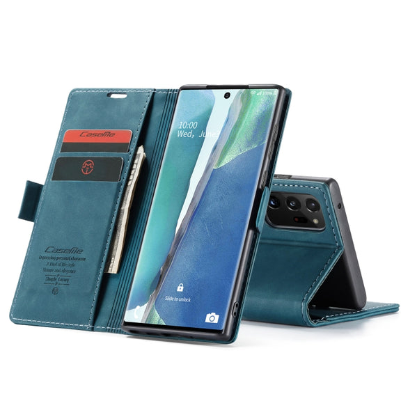 For Samsung Galaxy Note20 Ultra CaseMe Multifunctional Horizontal Flip Leather Case, with Card Slot & Holder & Wallet(Blue)