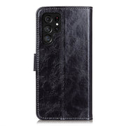 For Samsung Galaxy S25 Ultra 5G Retro Crazy Horse Texture Leather Phone Case(Black)