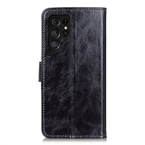For Samsung Galaxy S25 Ultra 5G Retro Crazy Horse Texture Leather Phone Case(Black)