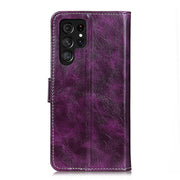For Samsung Galaxy S25 Ultra 5G Retro Crazy Horse Texture Leather Phone Case(Purple)