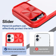 For iPhone 16 Pro Sliding Camshield Acrylic Hybrid TPU Phone Case(Red)