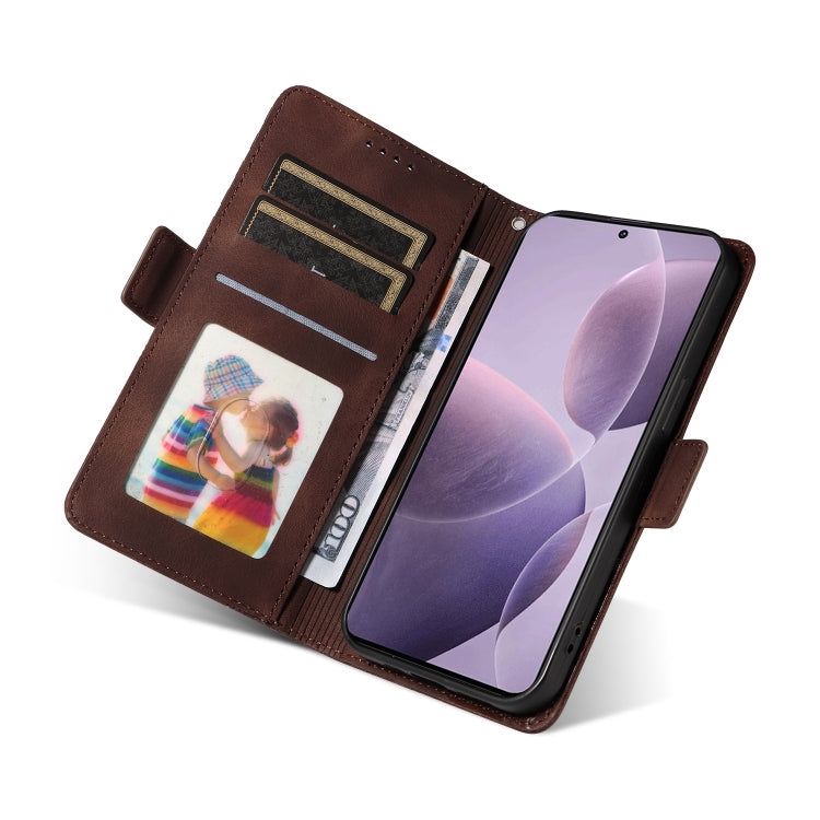 For Redmi K70 / K70 Pro Embossed Rhombus Starry Leather Phone Case(Brown)