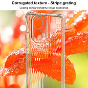 For Motorola Edge 2024 5G IMAK Corrugated Texture Airbag TPU Phone Case(Transparent Black)