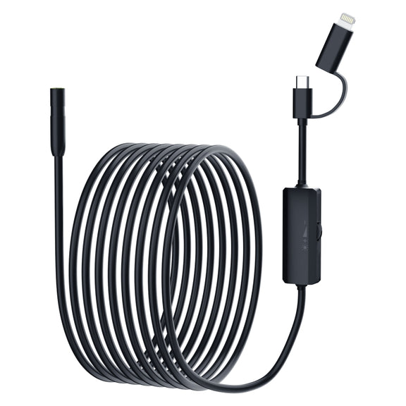 AN112 2 in 1 USB-C / Type-C + 8 Pin Interface 8mm HD Industry Endoscope, Length:1m Soft Tube